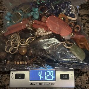 4+ Pounds Jewelry Costume Vintage Mix Lot - Wearable